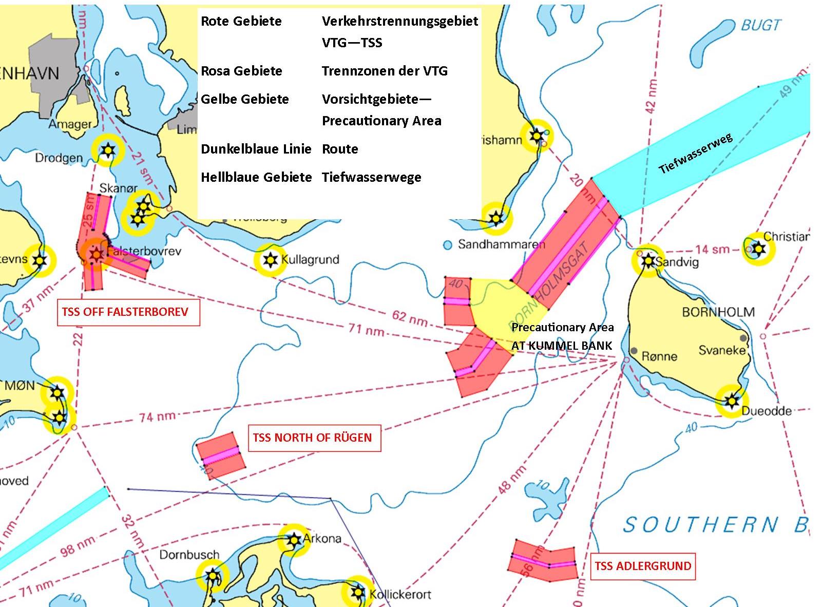 TSS und Routen Suedliche Ostsee