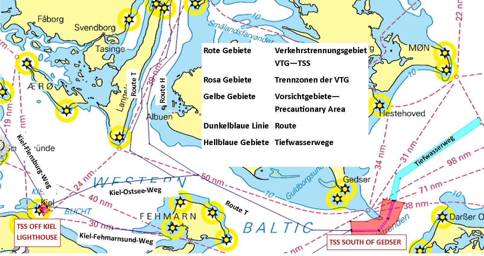 TSS und Routen Westliche Ostsee